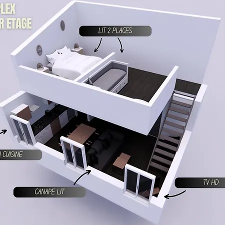 公寓 Mood Ii - Centre - Calme - Duplex - 5 Couchages - Cuisine Complete *