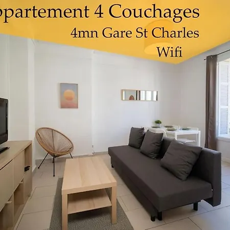 Apartment Equipe Balcon 4 Pers St Charles Marseille