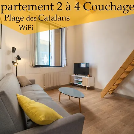 Equipe 4 Couchages A 600m De La Des Catalans Apartment Marseille