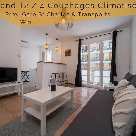 Apartment Climatise Equipe 4 Couchages A 5min A Pied De La Gare St Charles