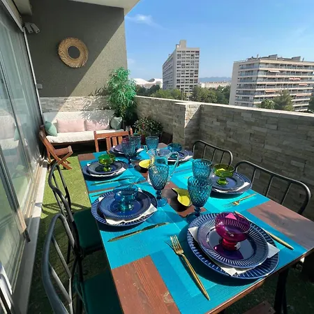 130m2 De Standing, 5min Plages Et Stade, Parking Gratuit, 5e Et Dernier Etage Avec Ascenseur, Vue Montagne 马赛